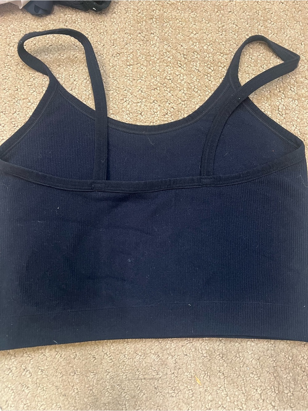 Women’s Black Ribbed Bralette - Comfortable Everyday Support